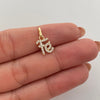 Dije fé con circones blancos  Oro amarillo 18k 0,85 Gr / 7,94 mm / 1,6 Cm