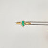 Anillo Solitario Esmeraldas y diamantes  Oro amarillo 18k / Talla 6 1/2 / 2,45 Gr / 2,4 mm