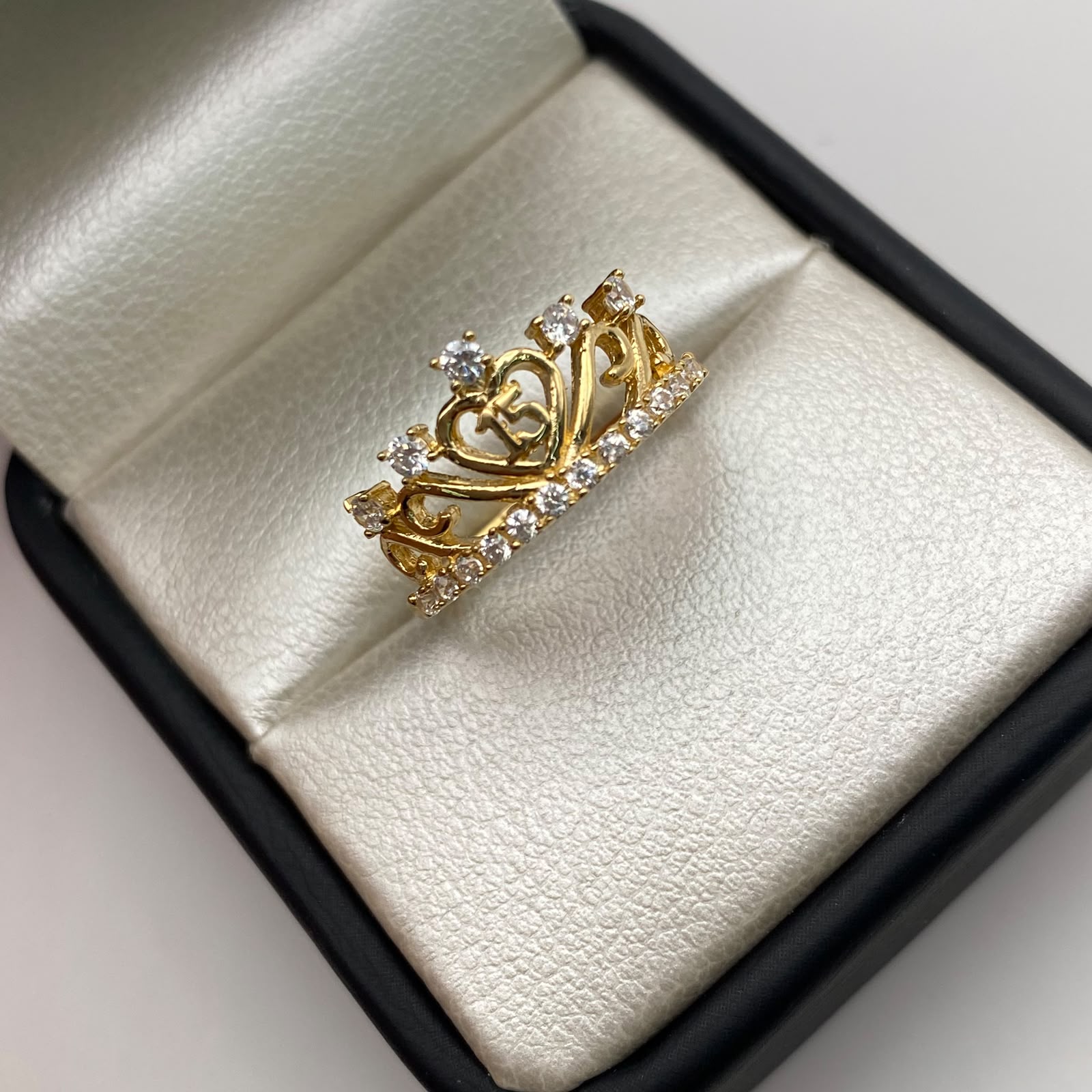Anillo 15 Casting Blanco Oro amarillo 18k / Talla 7 / 2,65 Gr
