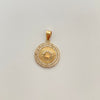 Dije corona rx con circon blanco  Oro amarillo 18k 3,35 Gr / 18,5 mm / 2,3 Cm