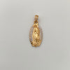 Dije Virgen de Guadalupe Silueta Casting Oro amarillo y Oro blanco 18k 2,05 Gr / 11,2 mm / 2,6 Cm