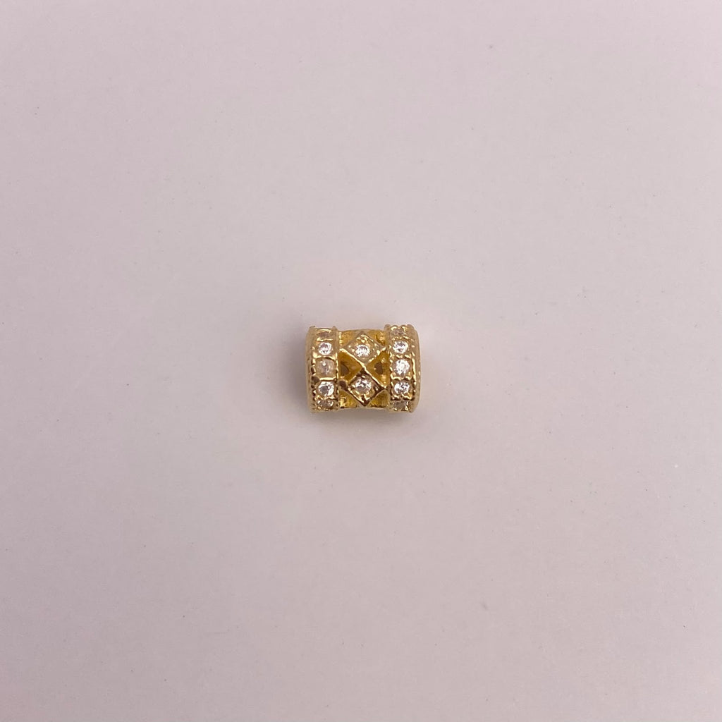 Herraje cilindro circones blancos Oro amarillo 18k 1,19 Gr / 0,6 Cm