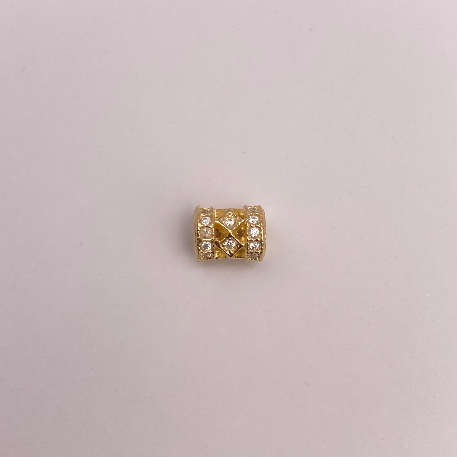 Herraje cilindro circones blancos Oro amarillo 18k 1,19 Gr / 0,6 Cm
