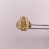 Anillo Virgen de Guadalupe circones blancos, verdes y fucsias Oro amarillo 18k / Talla 9 / 6,7 Gr / 4,4 mm