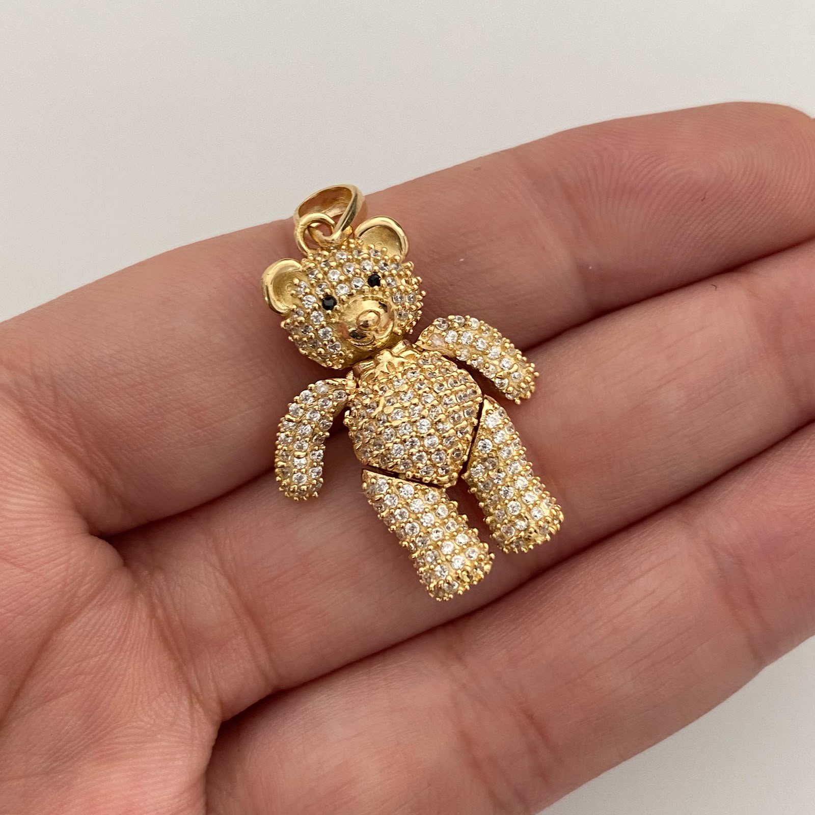 Dije Oso Articulado Casting Blanco Oro amarillo 18k 6,55 Gr / 18,5 mm / 3,3 Cm