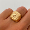 Anillo Troquel Herradura Oro amarillo 18k / Talla 9 1/2 / 3,65 Gr / 5,7 mm