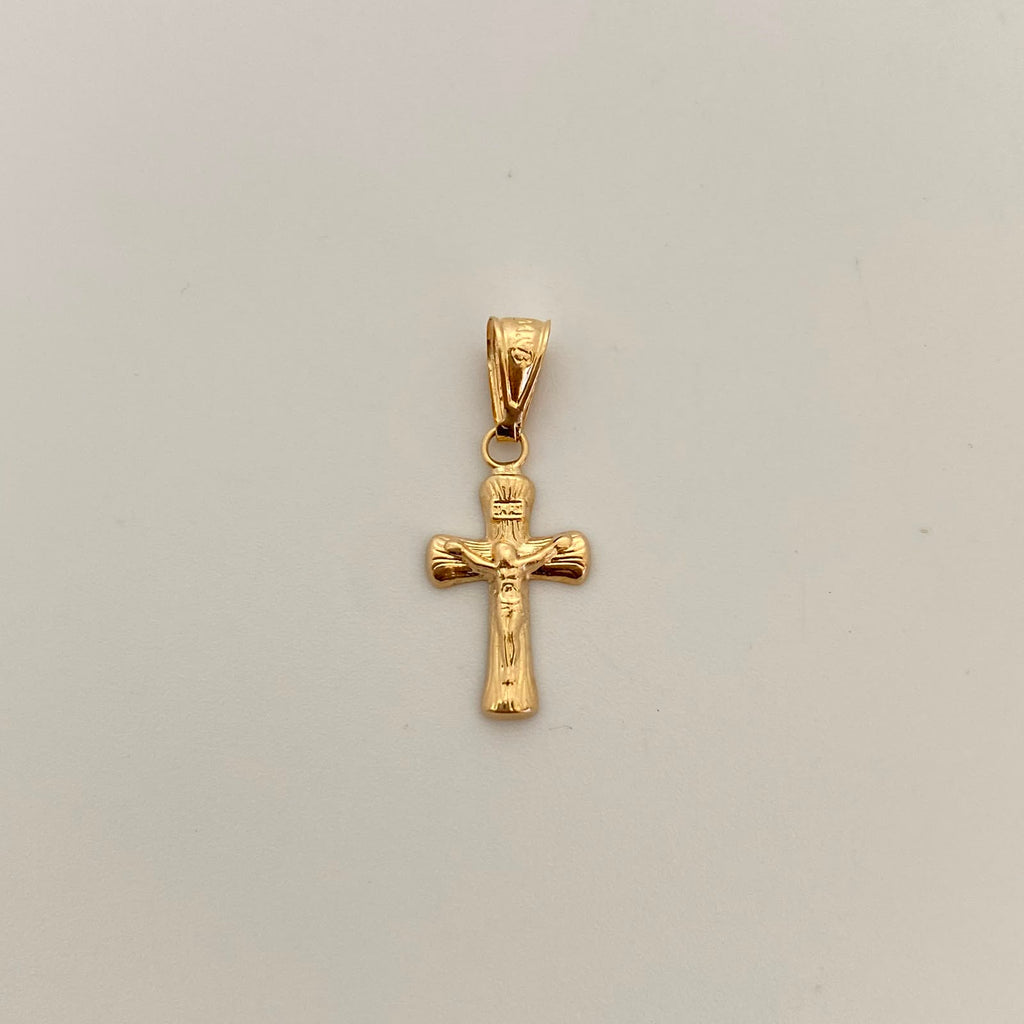 Dije Cruz Cristo Oro amarillo 18k 0,55 Gr / 10,4 mm / 2,4 Cm
