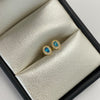 Topos ovalado circón azul Oro amarillo 18k 0,7 Gr / 4,5 mm