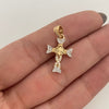 Dije Cruz Trebol Trenzado Oro amarillo 18k 1,6 Gr / 13 mm / 2,5 Cm