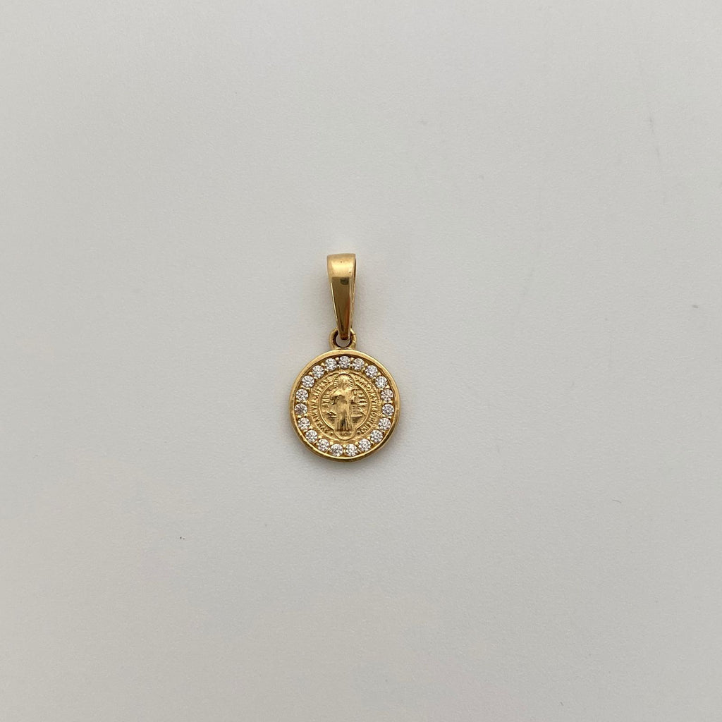 Dije It san benito circones rededor Oro amarillo 18k +3 / 1 Gr / 1,7 Cm