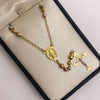 Rosario Bolas diamantadas 4mm virgen milagrosa Oro amarillo 18k 9,43 Gr / 55 Cm  Broche 0,40