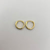 Candonga Tipo huggies doble fila circones blanco Oro amarillo 18k 1,7 Gr / 1,1 Cm