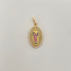 Dije guadalupe colores ovaladada Oro amarillo 18k 2,0 Gr / 2,6 Cm