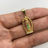 Dije Virgen de guadalupe circones multicolor Oro amarillo 18k 3,15 Gr / 12,5 mm / 3 Cm