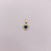 Dije Corazon circones blacos y azul rey Oro amarillo 18k 0,6 Gr / 7,7 mm / 1,5 Cm