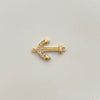Herraje ancla con circones blancos  Oro amarillo 18k 1,7 Gr / 2 Cm