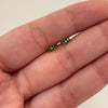 Topos mini flor circones verdes Oro amarillo 18k 3,5 Gr / 0,45 mm