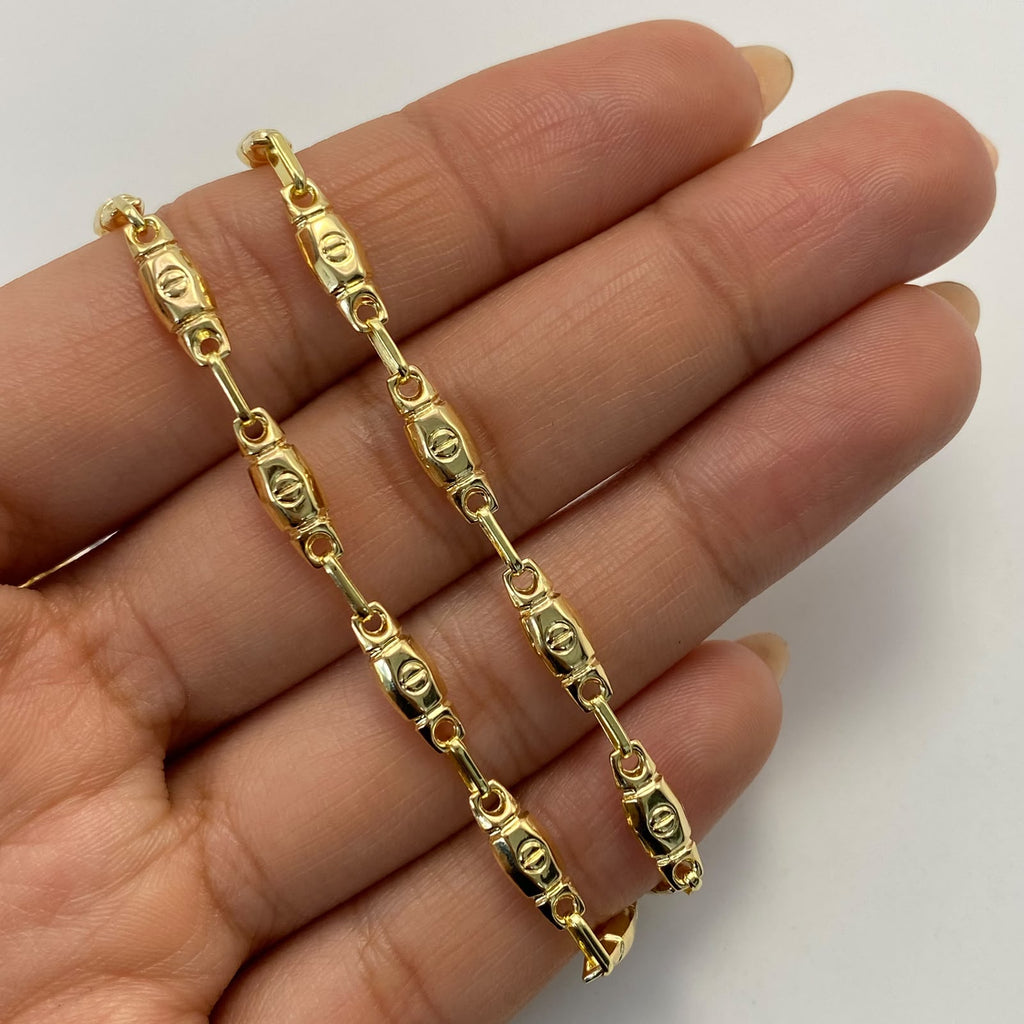 Cadena Rustica Oro amarillo 18k 9,60 Gr / 4,3 mm / 60 Cm Broche 0,40