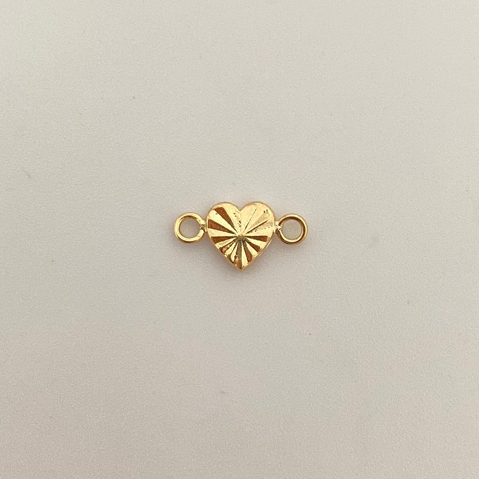 Herraje corazon diamantado Oro amarillo 18k 0,4 Gr / 1,4 Cm