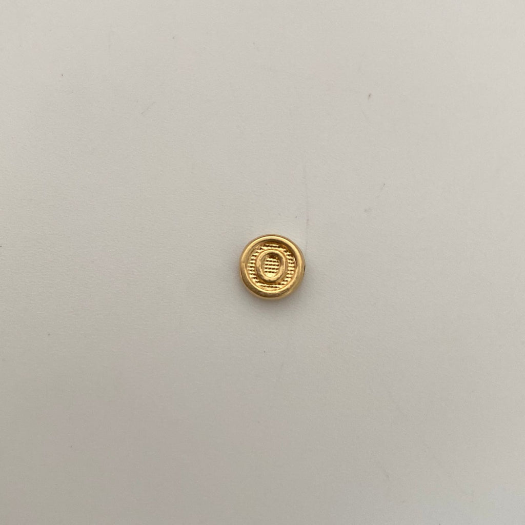Herraje tambor letra O diamantada Oro amarillo 0,20 Gr / 0,5 Cm