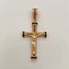 Dije Cruz Casting Negro Oro amarillo 18k 7,8 Gr / 25,5 mm / 5,1 Cm