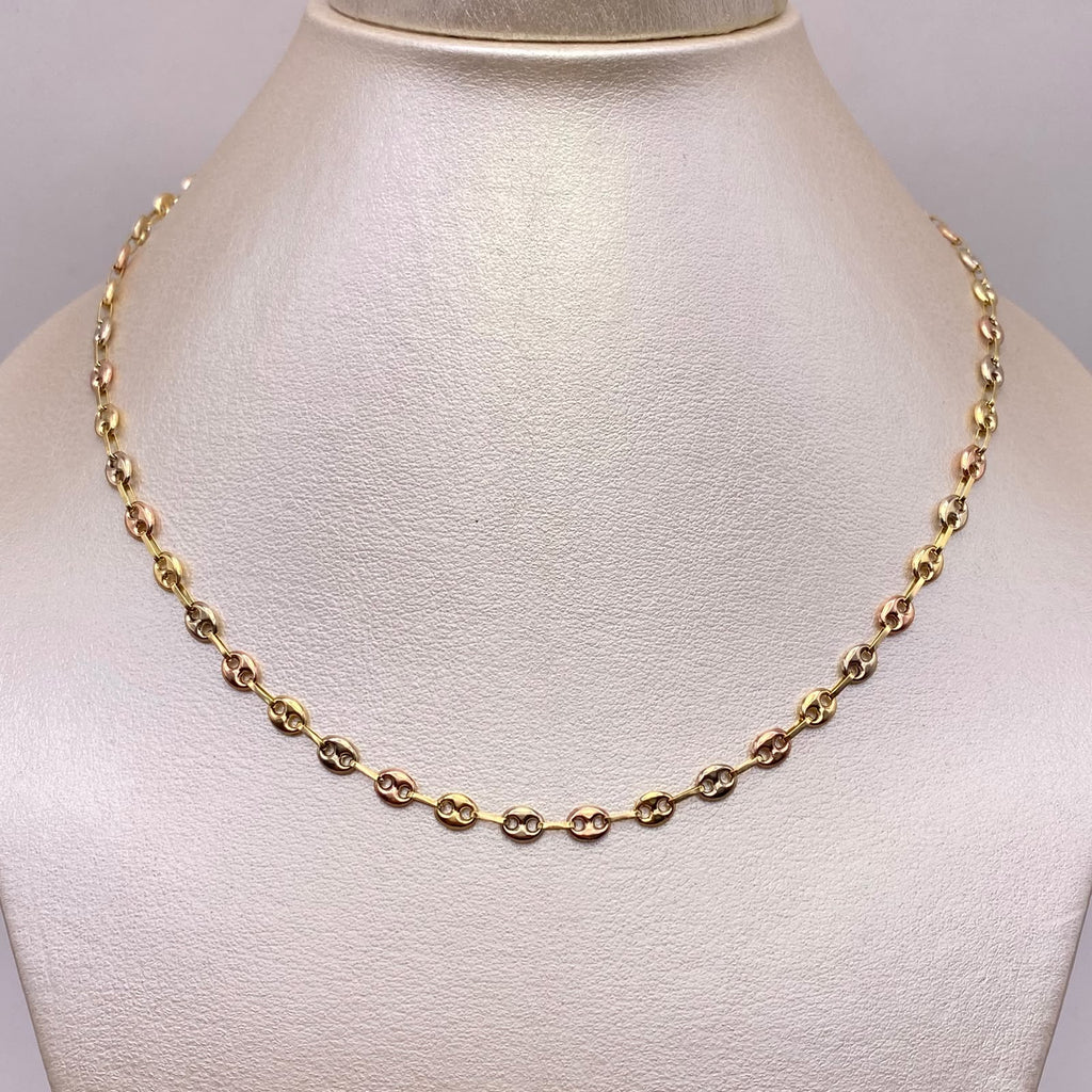 Cadena gc Tres oros 18k 5,60 Gr / 4,10 mm / 45 Cm Broche 0,40