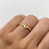 Anillo cruz central y balines Oro amarillo / Talla 7 / 1,4 Gr