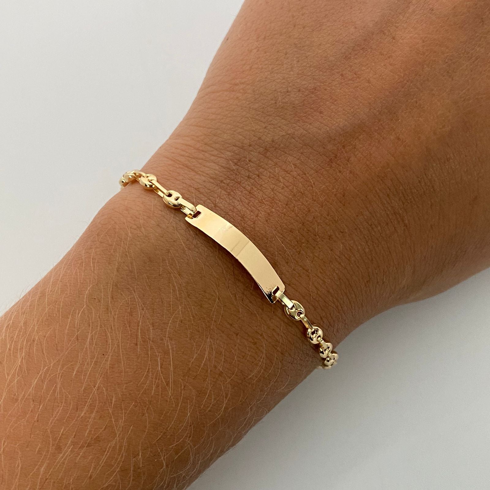 Pulso bebé gc placa rectangular   Oro amarillo 18k 1,85 Gr / 4,0 mm / 16 Cm Broche 0,15