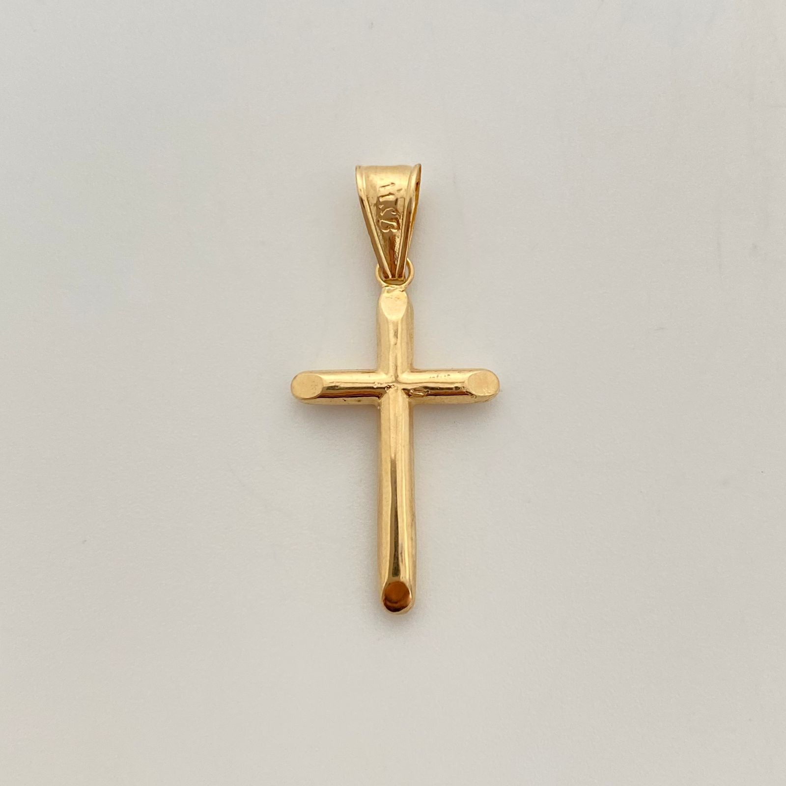 Dije cruz tubular  Oro amarillo 18k 0,85 Gr / 2,8 mm / 3,2 Cm