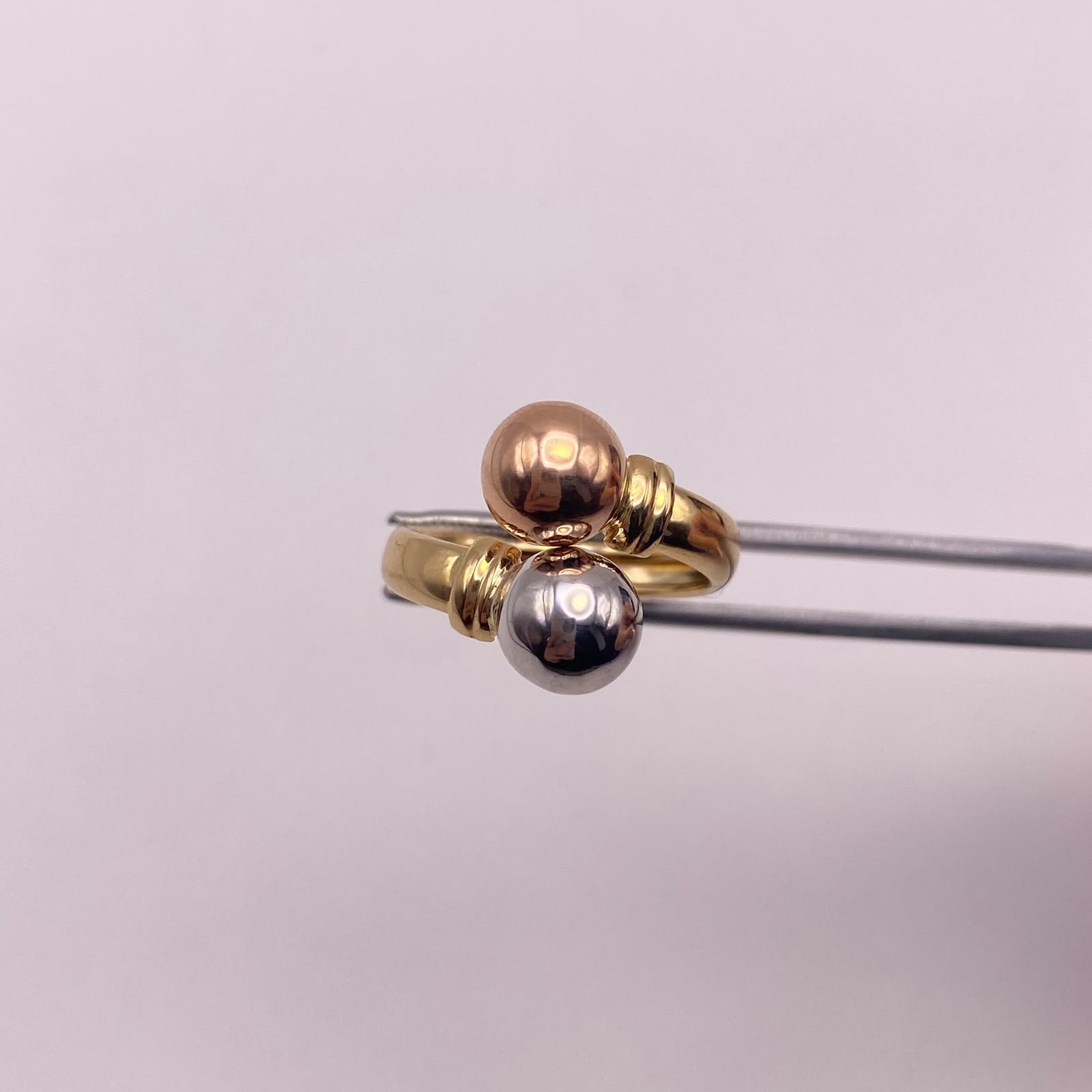 Anillo tu y yo Oro amarillo 18k / Talla 7 1/2 / 3,03 Gr / 4 mm