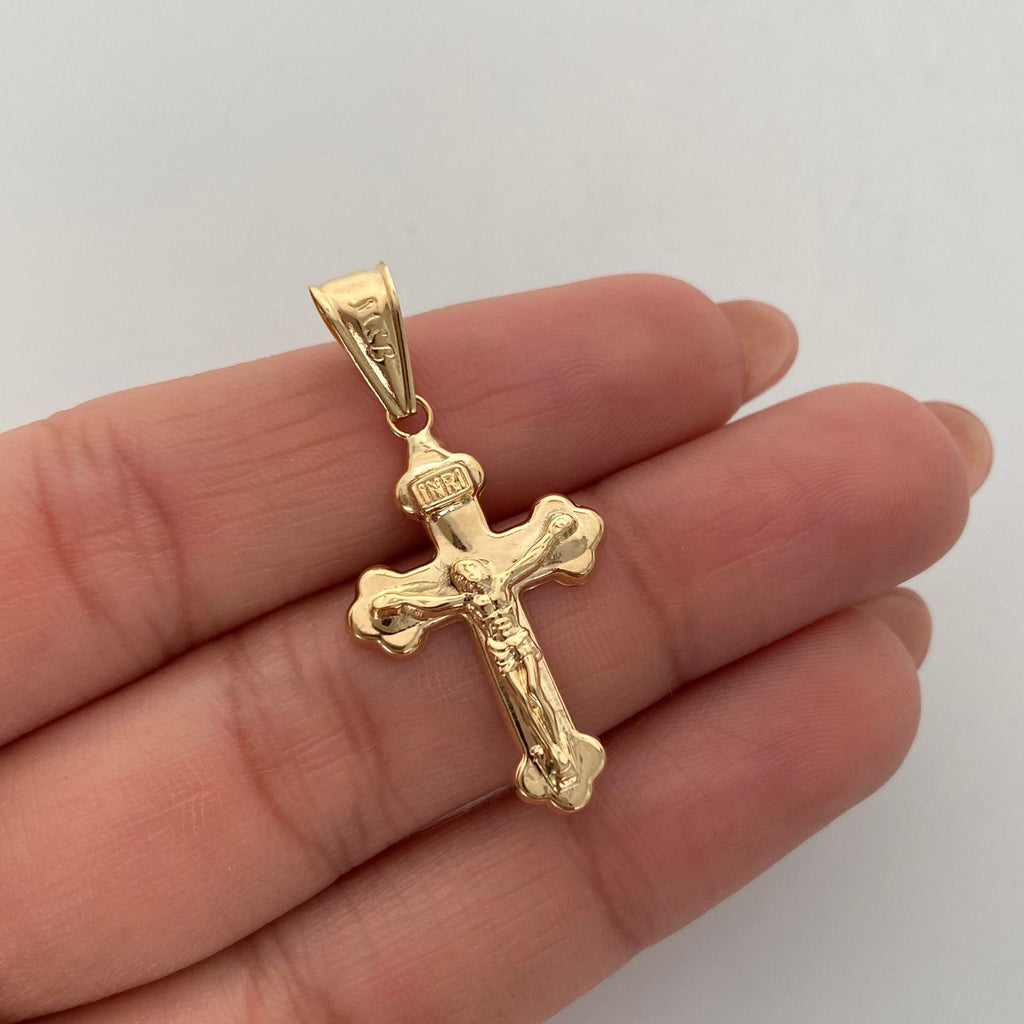 Dije Cruz Cristo Oro amarillo 18k 1,45 Gr / 17,6 mm / 3,6 Cm