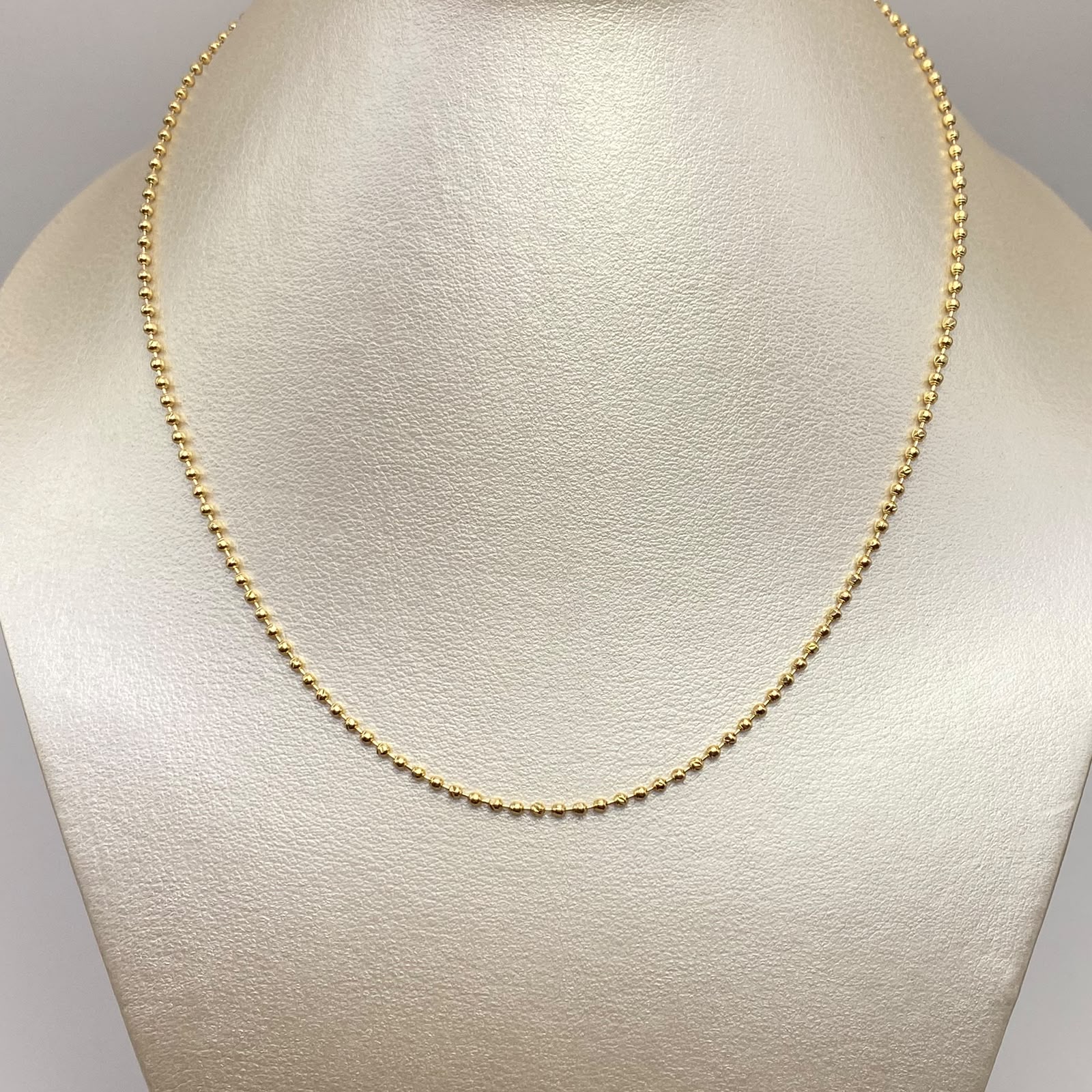 Cadena Mini militar diamantada Oro amarillo 18k +3 / 6,59 Gr / 1,6 mm / 50 Cm Broche 0,40