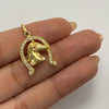 Dije herradura con circones blancos  Oro amarillo 18k 3,25 Gr / 16,19 mm / 2,6 Cm