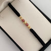 Pulsera tejida Bolas de fuego casting rosada bolas diamantadas 5,6 y 4mm Oro amarillo 18k 1,05 Gr