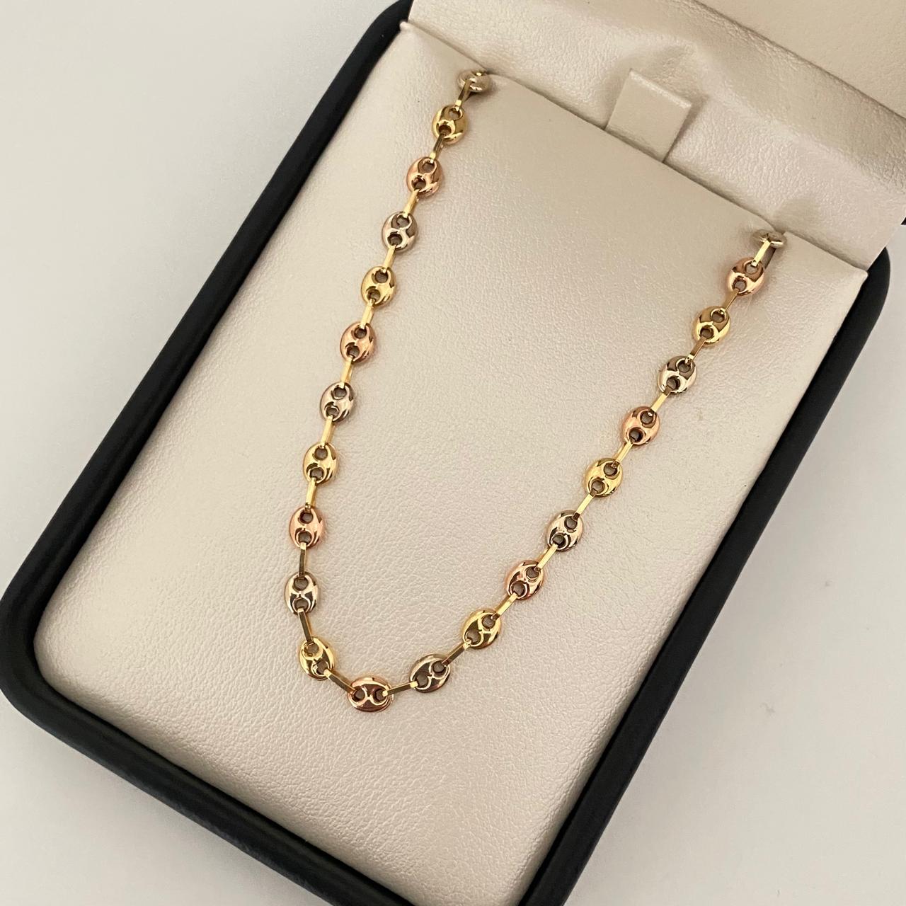 Cadena gc Tres oros 18k 5,70 Gr / 4,1 mm / 46 Cm Broche 0,60
