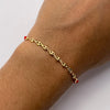 Pulsera tejida Eslabones Gc hilo rojo  Oro amarillo 18k 0,5 Gr