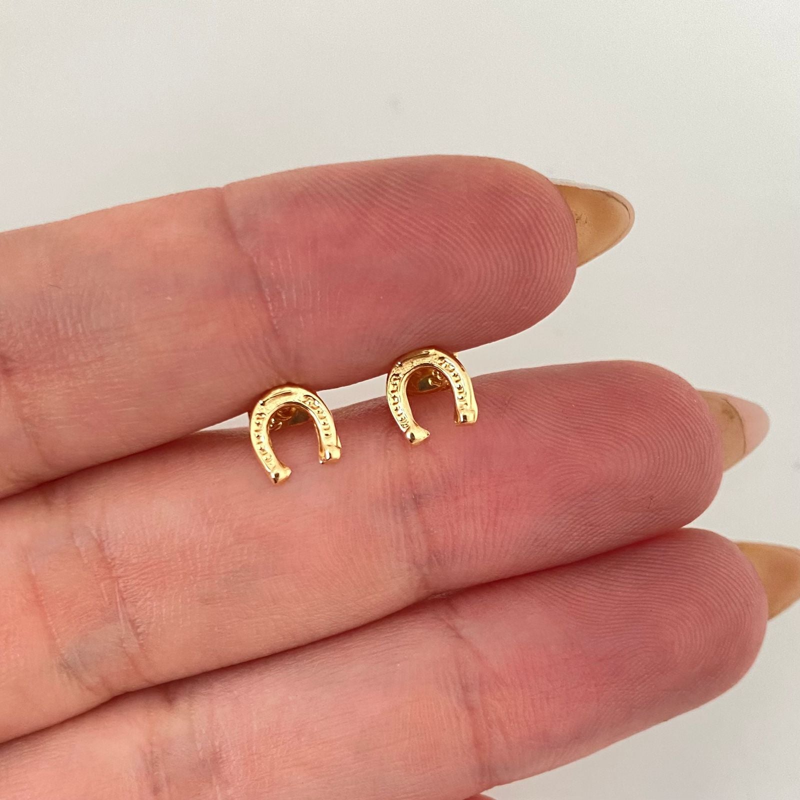 Topos herradura de cabello Oro amarillo 18k 0,5 Gr / 6,0 mm