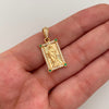 Dije Rectangular Casting Verde y blanco San Judas Oro amarillo 18k 3,25 Gr / 11,6 mm / 2,6 Cm
