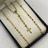 Rosario diamantado aros lisos  Oro amarillo 7,60 Gr / 2,5 mm / 52 Cm Broche 0,40