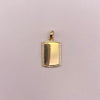 Dije Placa fotograbado circones blancos Oro amarillo 18k 2,26 Gr / 12,9 mm / 2,5 Cm