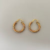 Candonga entorchado diamantado  Tres oros 18k 3,2 Gr / 2 Cm