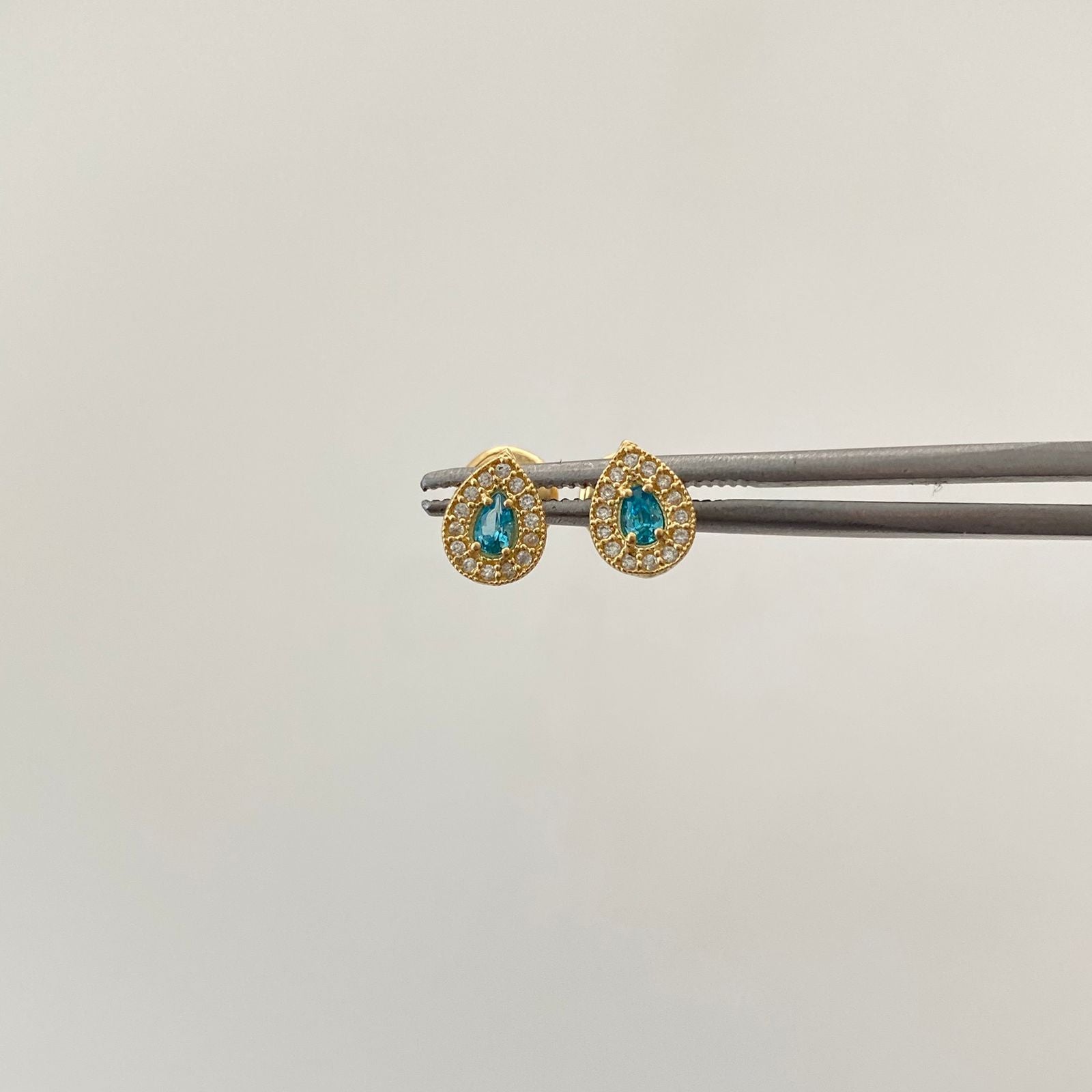 Topos Gota casting azul turquesa Oro amarillo 18k 0,85 Gr / 5,3 mm