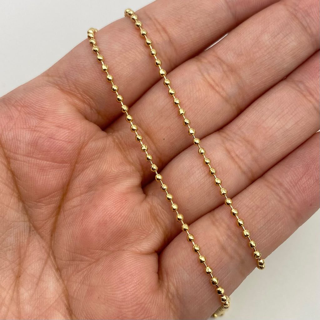Cadena Mini militar diamantada Oro amarillo 18k +3 / 7,76 Gr / 1,6 mm / 60 Cm Broche 0,40
