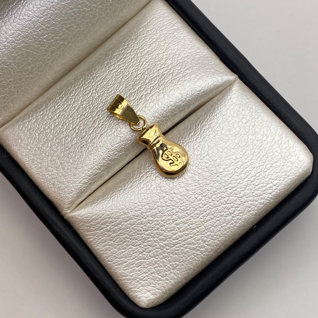 Dije Bolsa de valores Oro amarillo 18k 0,52 Gr / 6,5 mm / 2 Cm