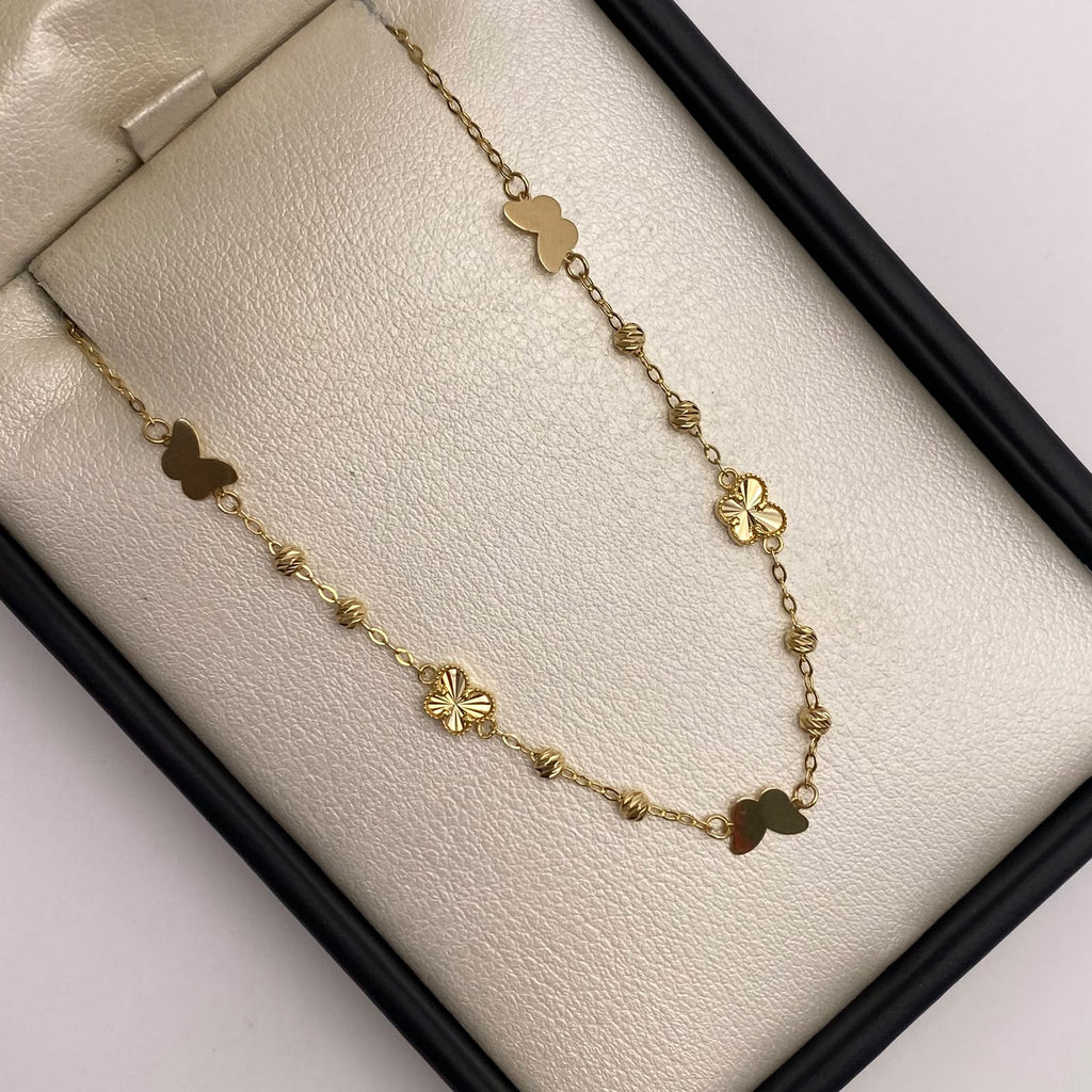 Pulso It balines diamantados mariposas Oro amarillo 18k 2,01 Gr / 2,5 mm / 20 Cm