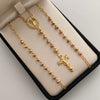 Rosario Virgen Milagrosa Casting Tres oros 18k 12,40 Gr / 4 mm / 60 Cm Broche 0,40