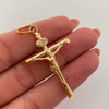 Dije Cruz Tubular Cristo Oro amarillo 18k 2,1 Gr / 28 mm / 5 Cm
