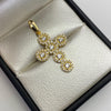 Dije Cruz Circulos Casting Blanco Oro amarillo 18k 2,5 Gr / 17,7 mm / 3 Cm