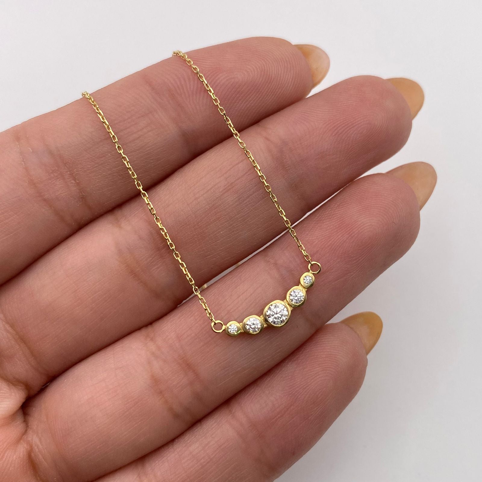 Cadena It Aro seguido dije fila circones Oro amarillo 18k 1,9 Gr / 0,7 mm / 45 Cm