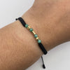 Pulsera tejida Bolas diamantadas 4mm+cilindro+morrallas 4mm Oro amarillo 18k 0,23 Gr
